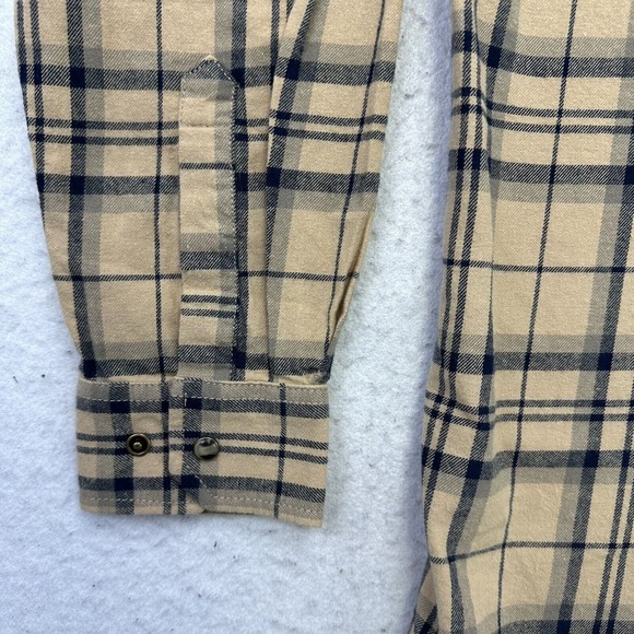 Coevals Club Western Shirt Mens Small S Brown Gray Plaid Flannel Pearl Snap - Picture 7 of 12